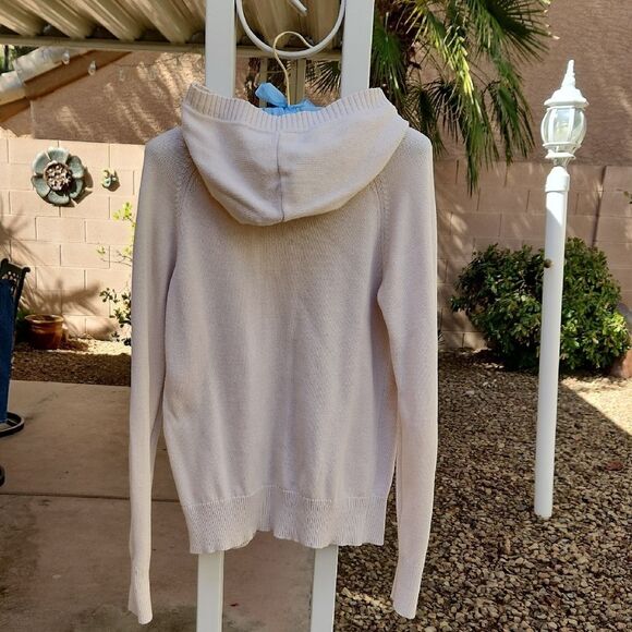 Women's Large Cream Hooded Calvin Klein Hooded Sweater - Picture 4 of 5